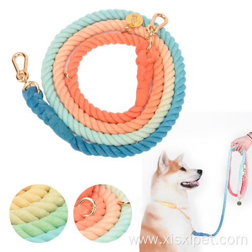 Clip Gradient Hand Cotton Modern Pet Dog Leash